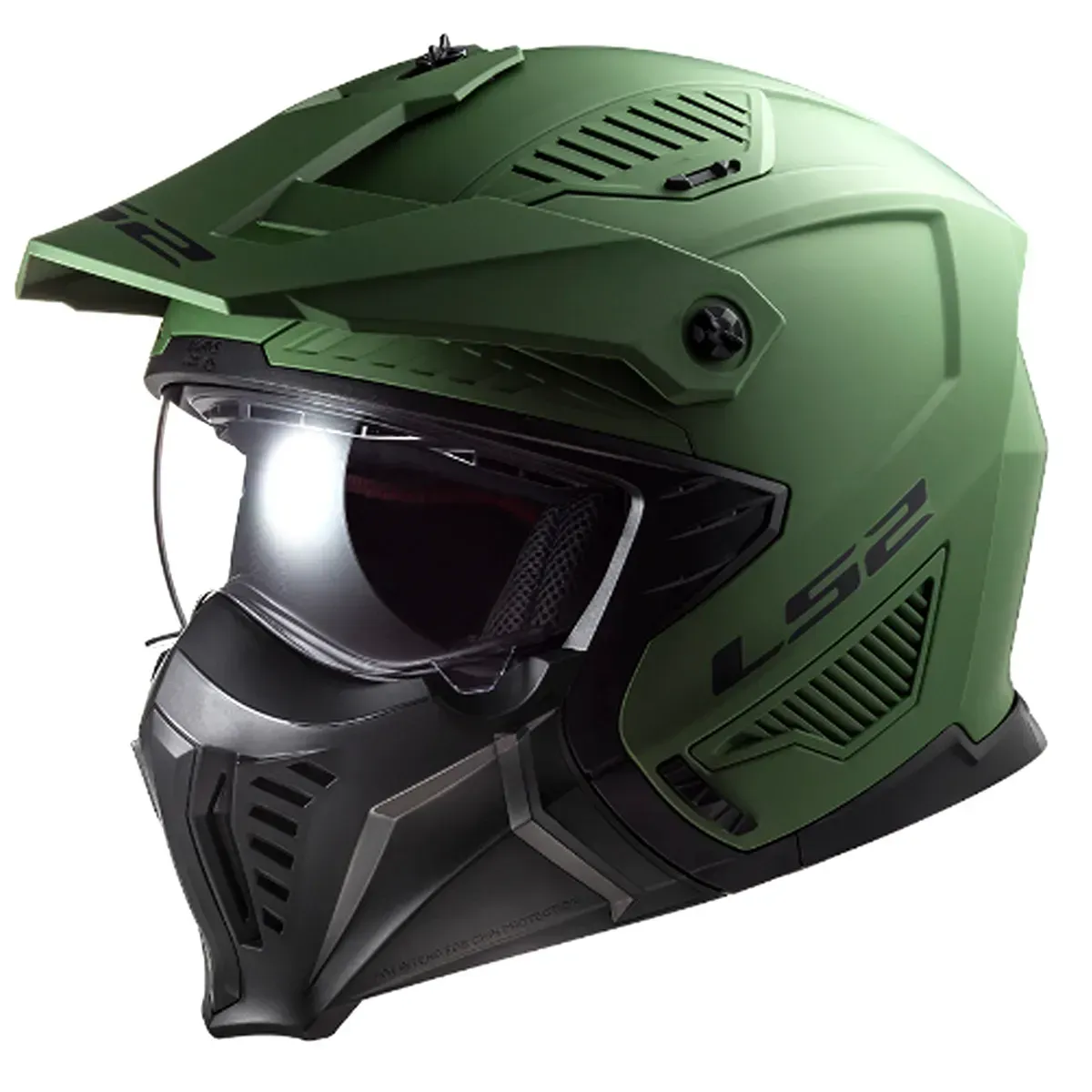 Мотошолом LS2 OF606 Drifter Solid Matt Military Green ECE2206 XS