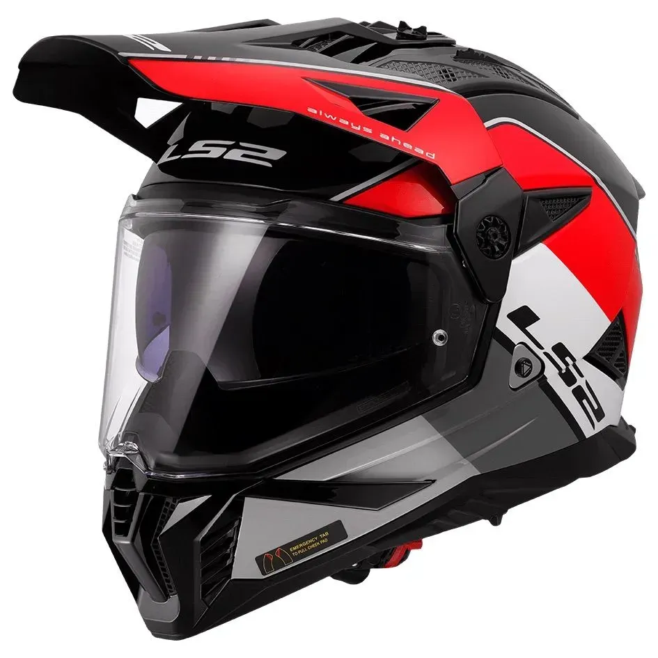 Мотошолом LS2 MX702 Pioneer 2 Rally Matt Red White L