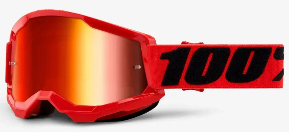 Маска кросова підліткова 100% STRATA 2 Youth Goggle Yellow - Mirror Red Lens, Mirror Lens