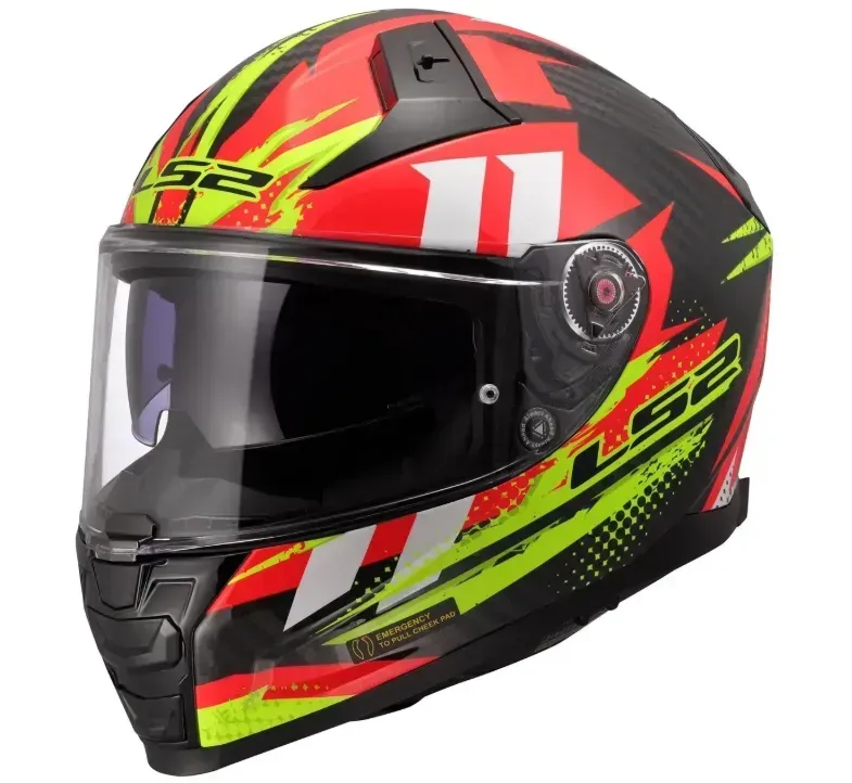 Мотошолом LS2 FF811 Vector 2 C Tantic Red Hi-Vis Yellow (L)
