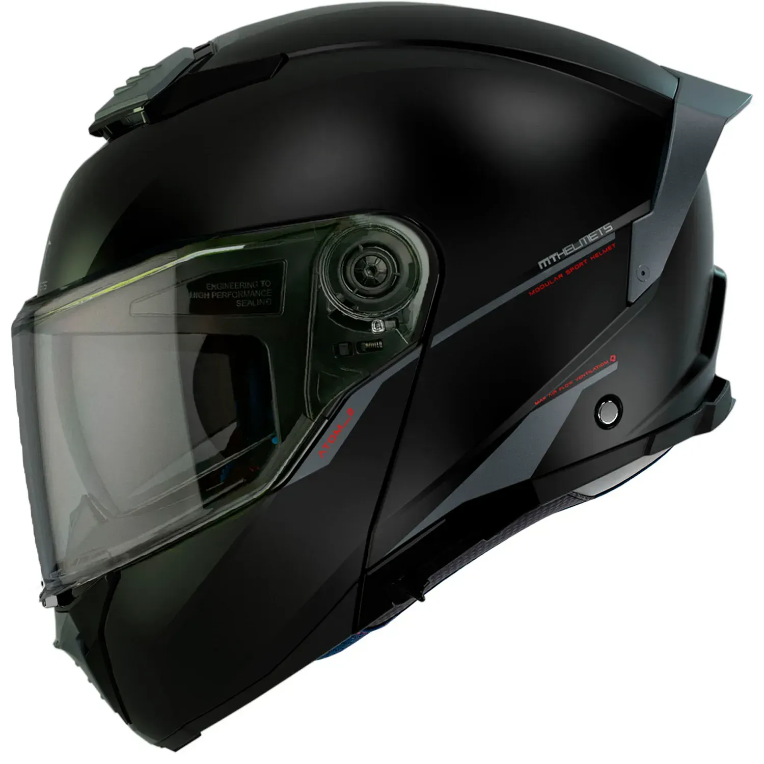 Мотошолом MT ATOM 2 SV Solid A1 Gloss Black XS