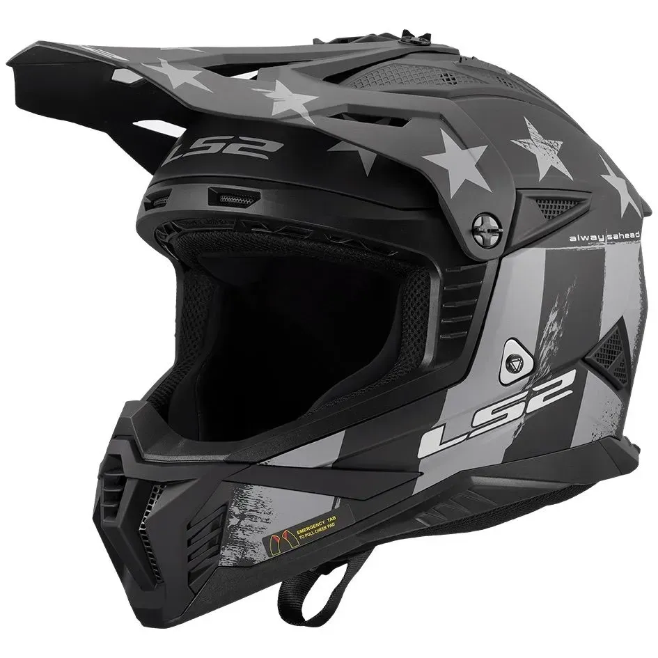 Мотошолом LS2 MX708 Fast 2 Battle Scar Matt Tonal Gray Black L
