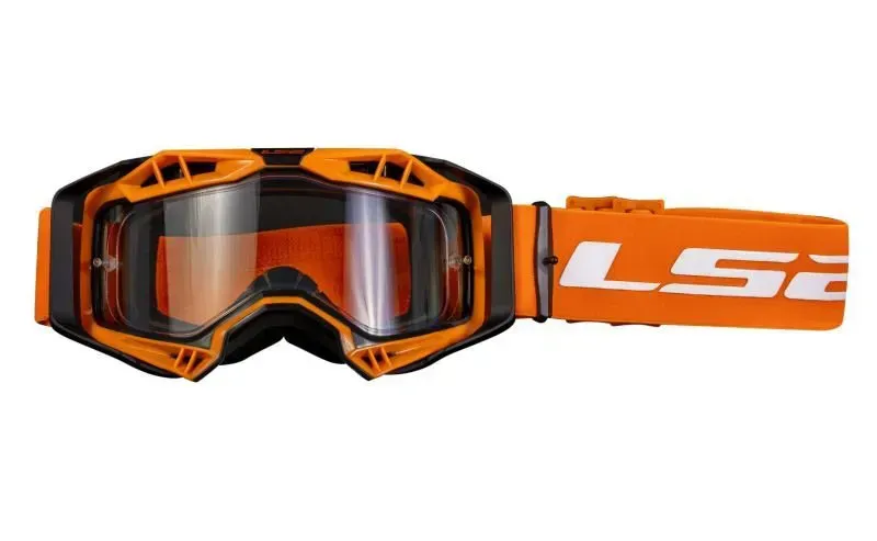 Маска кросова LS2 AURA Orange Clear Lens