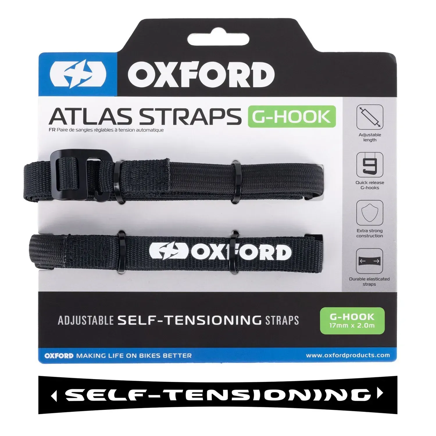 Ремені багажні Oxford Atlas G-Hook 17mm x 2M Black