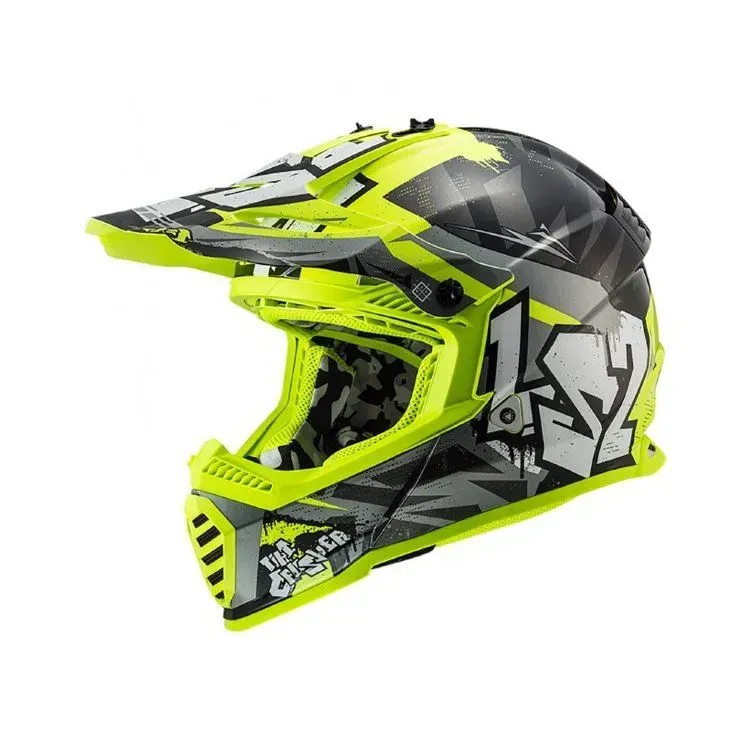 Мотошолом дитячий LS2 MX437 Fast 2 Mini Crusher Black Yellow YS