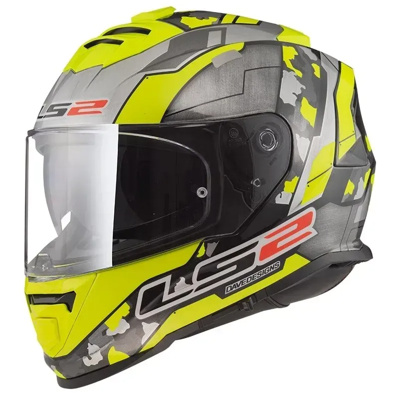 Мотошолом LS2 FF800 Storm 2 Cyborg Hi-Vis Yellow Grey M
