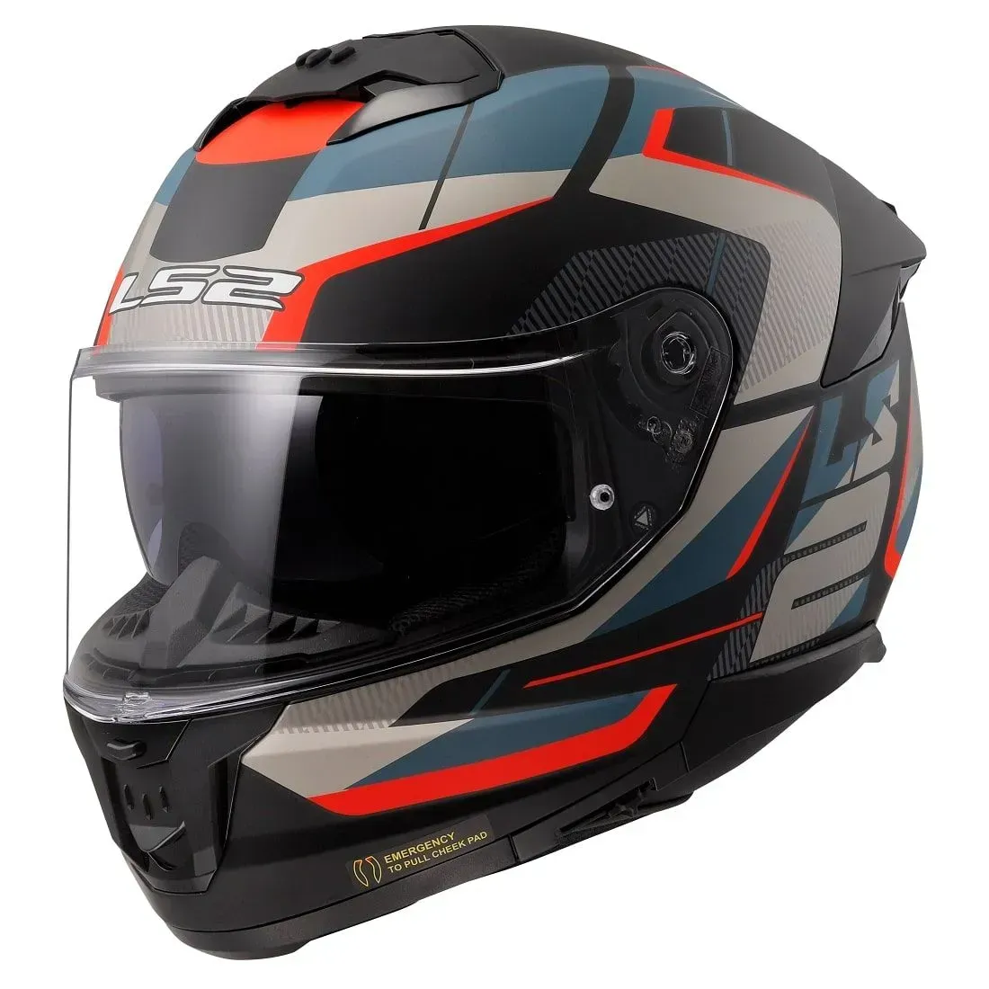 Мотошолом LS2 FF808 Stream 2 Road Matt Black Blue ECE2206 M