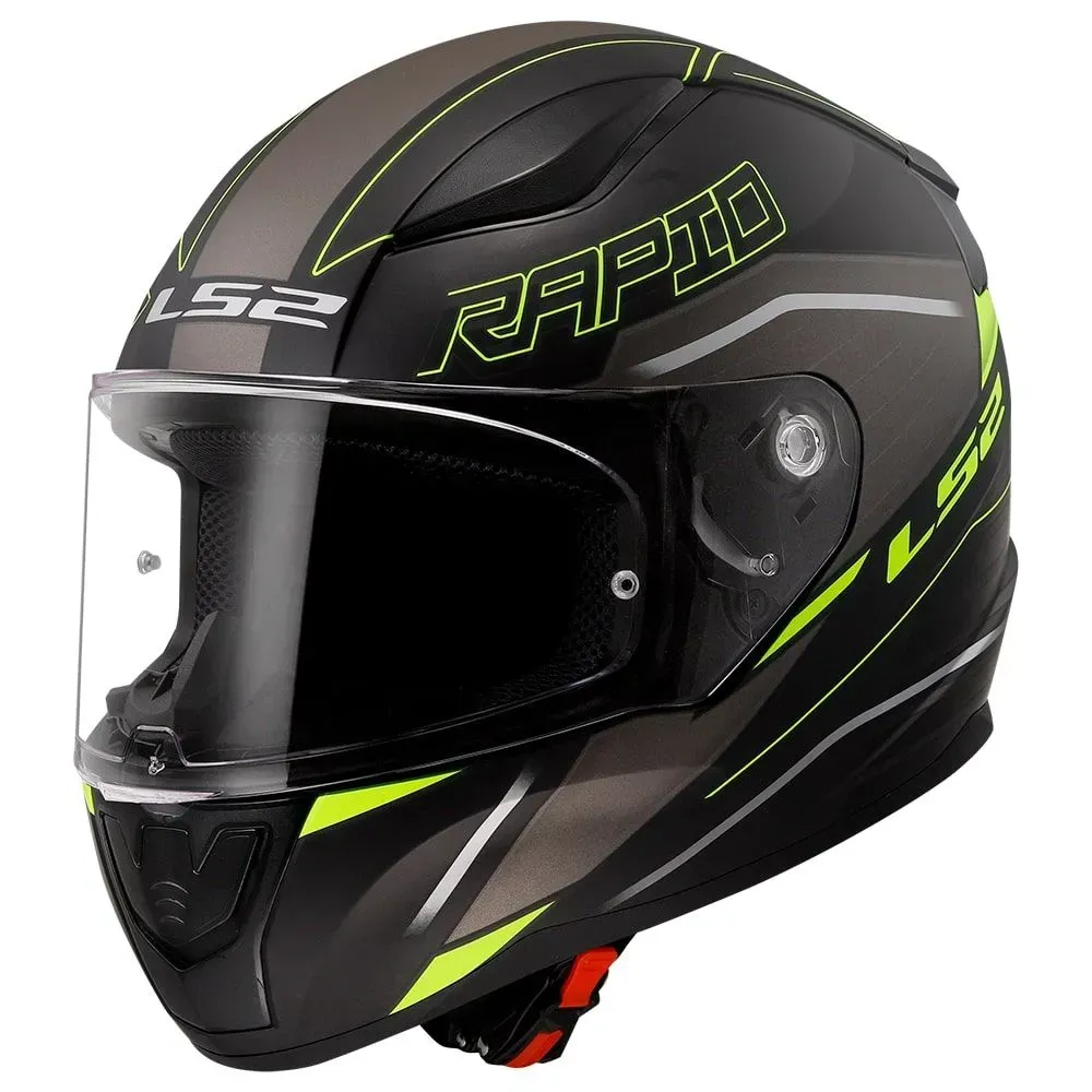 Мотошолом LS2 FF353 Rapid 2 Rokku Matt Black Hi-Vis Yellow XXXL