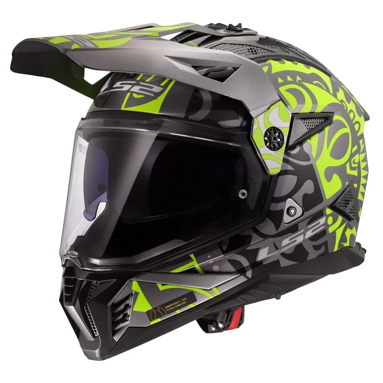 Мотошолом LS2 MX702 Pioneer 2 Rangi Hi-Vis Yellow L