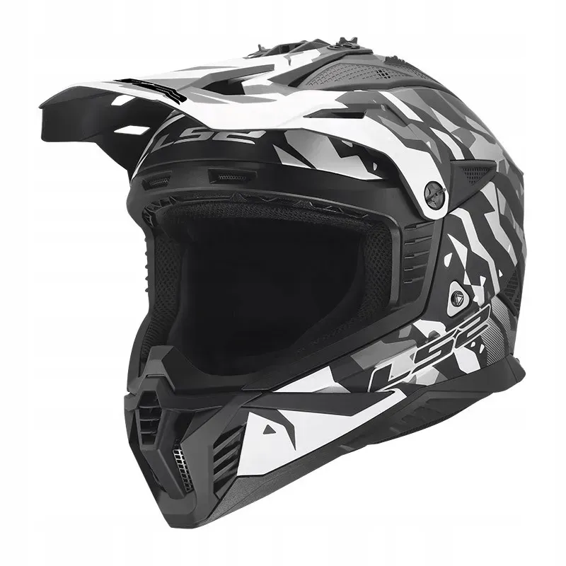 Мотошолом LS2 MX708 Fast 2 GROTESK Black Grey L