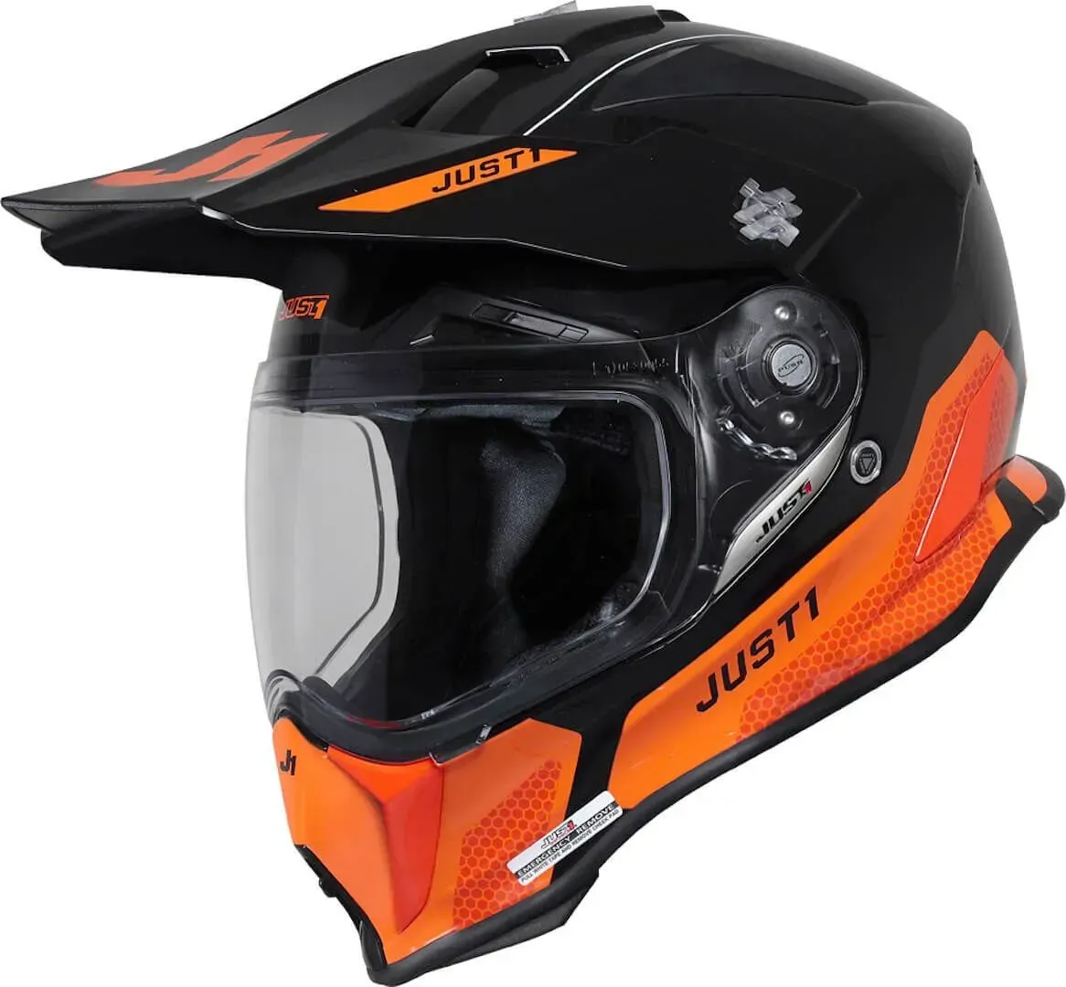 Мотошолом Just1 J14-F Elite Orange Black XL