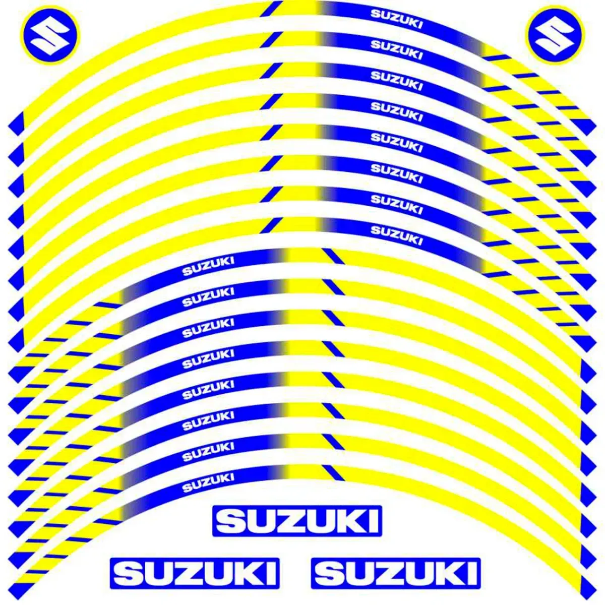 Наклейка на обід колеса Suzuki Blue Yellow