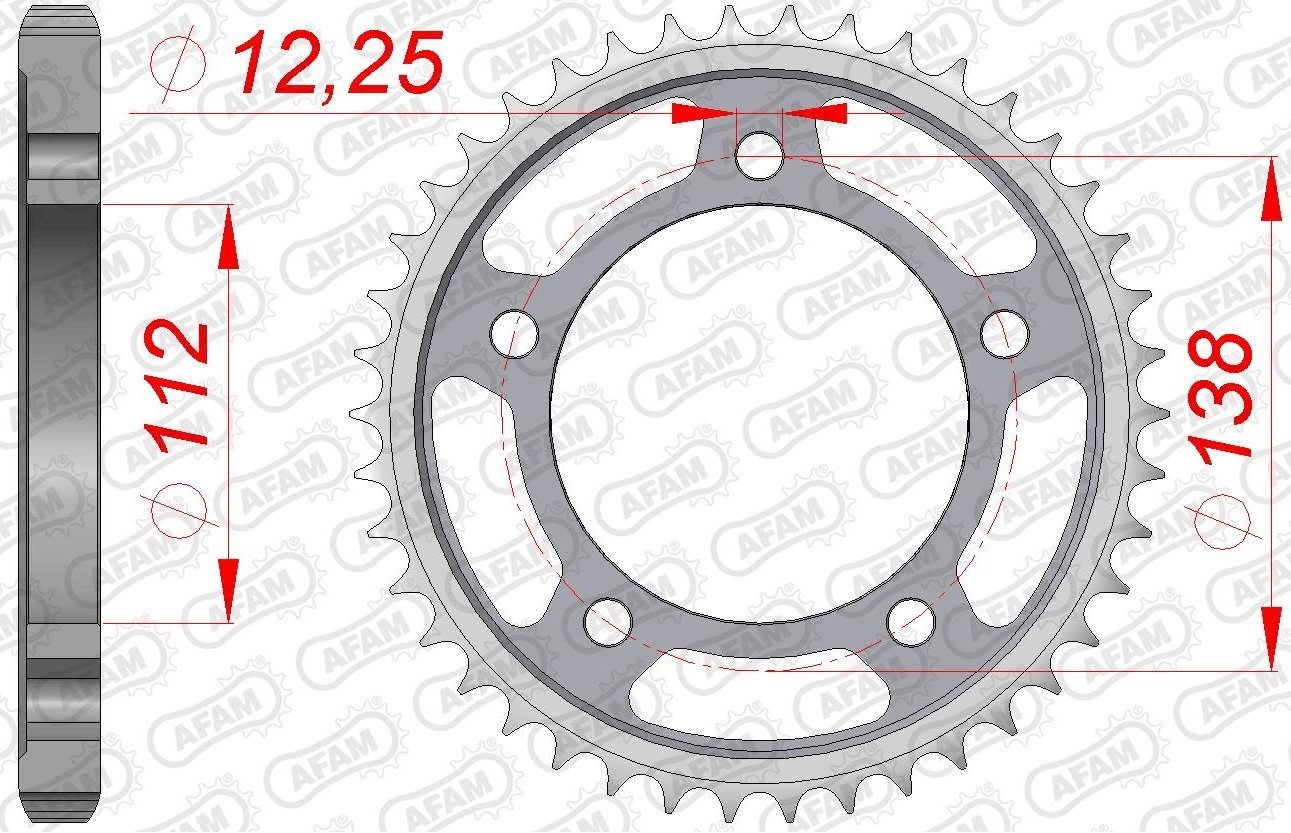 Зірка AFAM 530 Steel Chainwheel - Honda [Silver], 40z