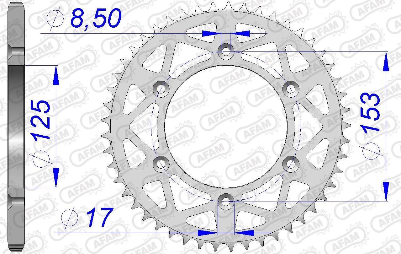 Зірка AFAM 520 Aluminium Chainwheel - Honda [Silver], 41z