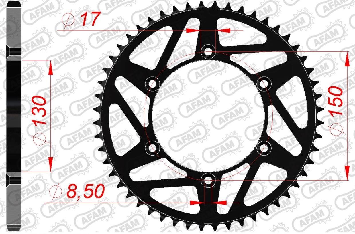 Зірка AFAM 520 K-Steel Chainwheel - Yamaha [Black], 48z