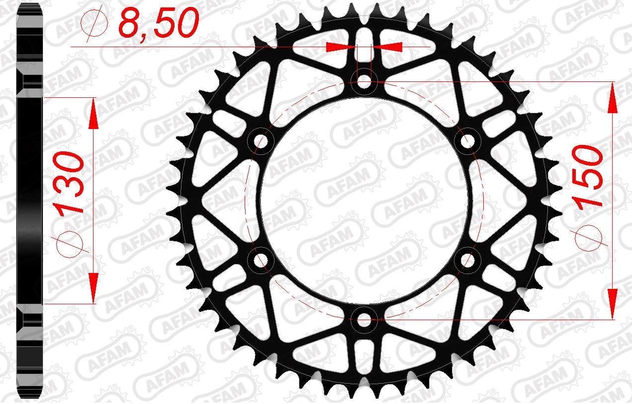 Зірка AFAM 520 SLK-Steel Chainwheel - Yamaha [Black], 52z