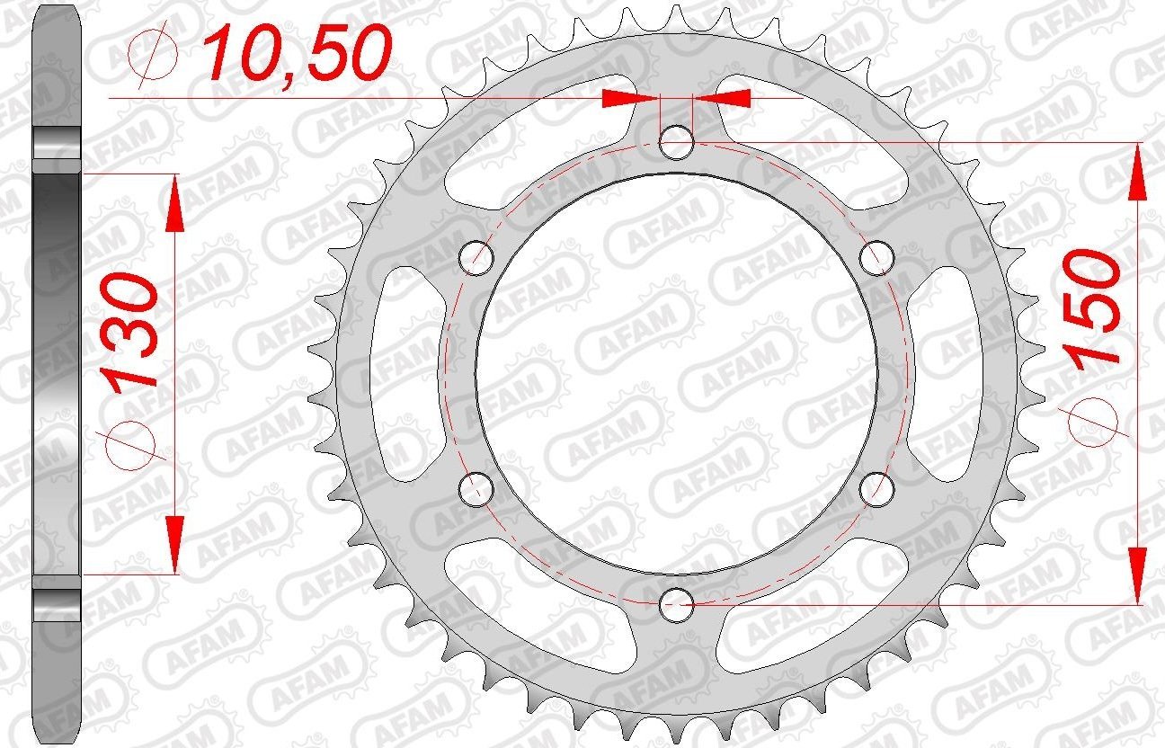 Зірка AFAM 520 Steel Chainwheel - Yamaha [Silver], 46z