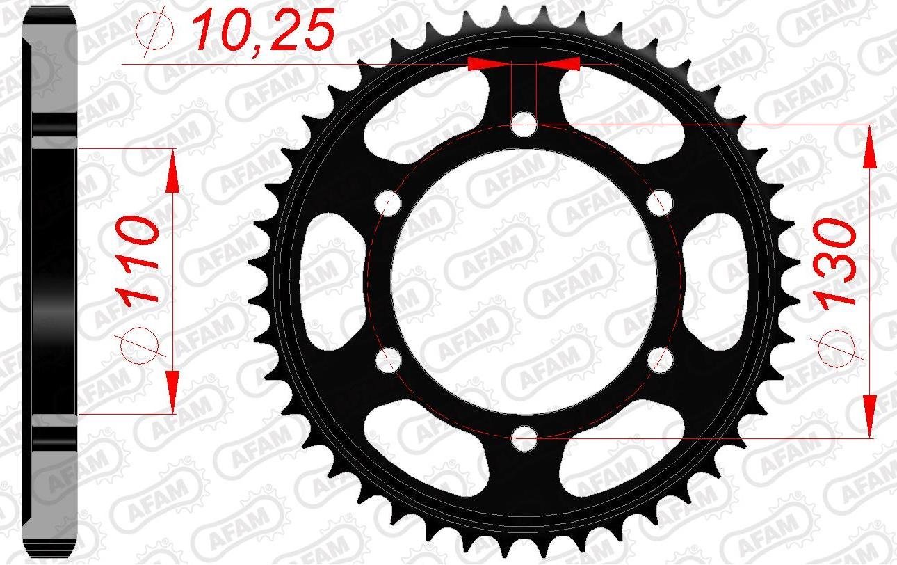Зірка AFAM 530 Steel Chainwheel - Yamaha [Black], 38z