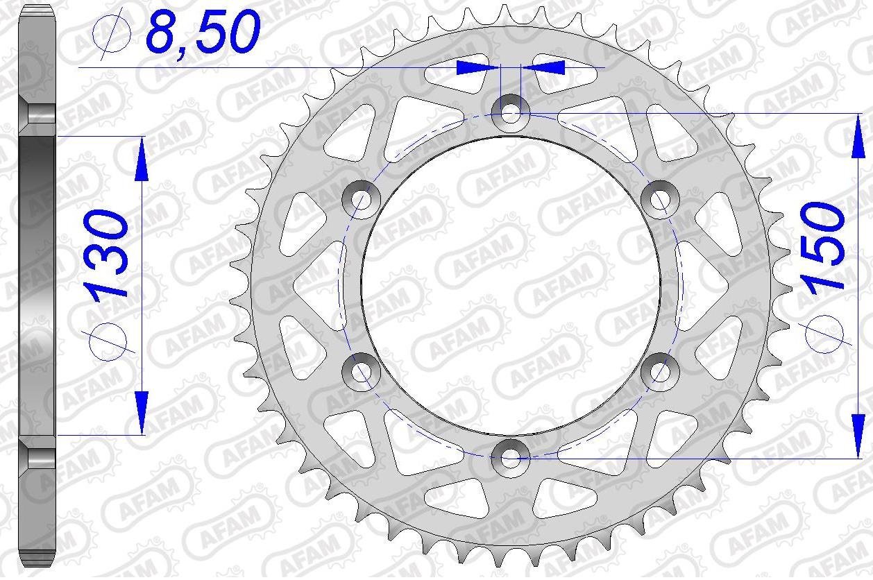 Зірка AFAM 520 Aluminium Chainwheel - Yamaha [Silver], 48z
