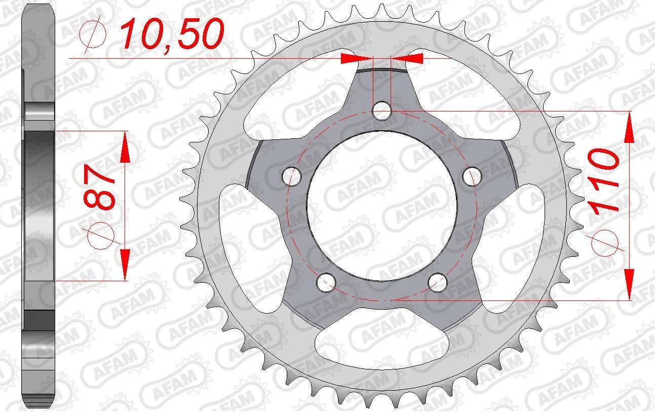 Зірка AFAM 525 Steel Chainwheel - Suzuki [Silver], 48z