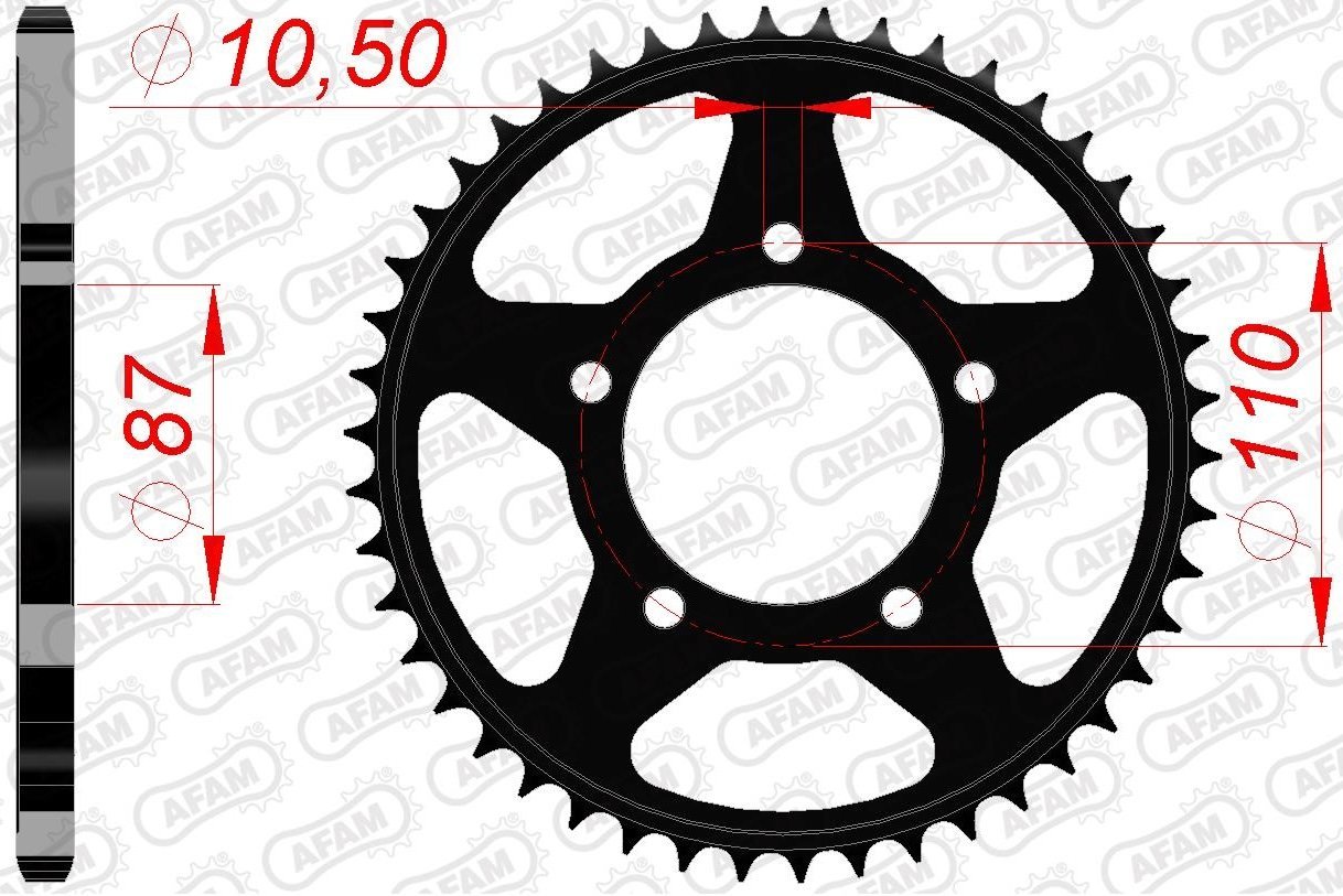 Зірка AFAM 520 Steel Chainwheel - Suzuki [Black], 46z