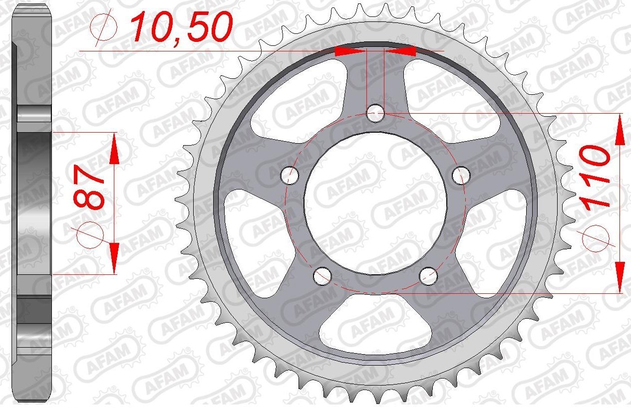 Зірка AFAM 530 Steel Chainwheel - Suzuki [Silver], 47z