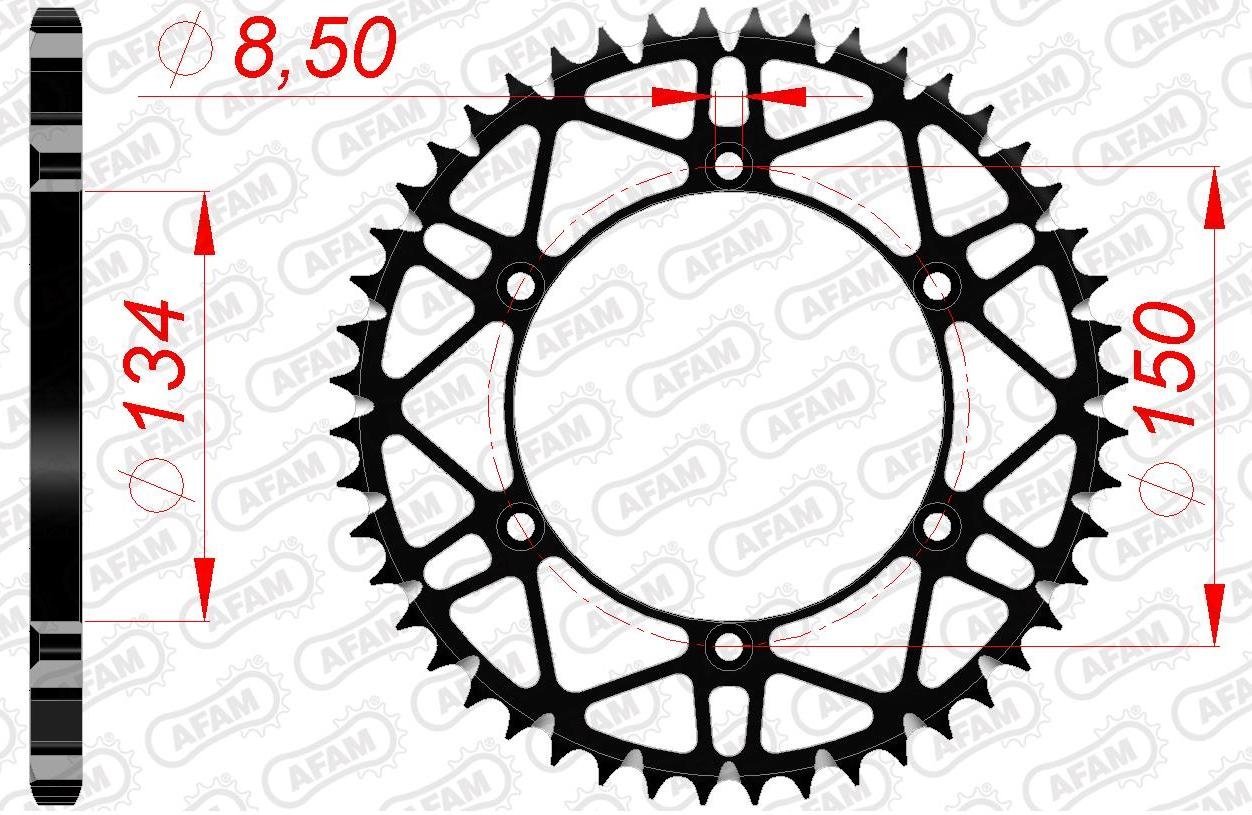 Зірка AFAM 520 SLK-Steel Chainwheel - Kawasaki [Black], 49z