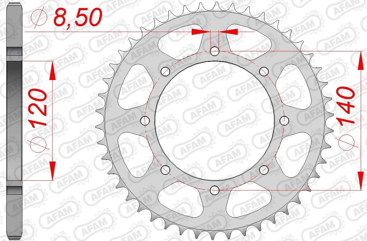 Зірка AFAM 520 Steel Chainwheel - Kawasaki [Silver], 37z