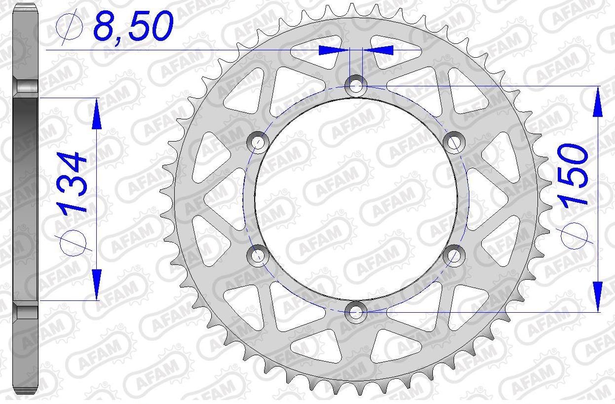 Зірка AFAM 520 Aluminium Chainwheel - Kawasaki [Silver], 48z