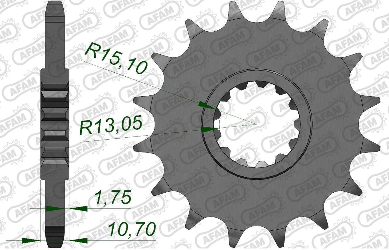 Зірка AFAM 525 Sprocket - Yamaha, 15z
