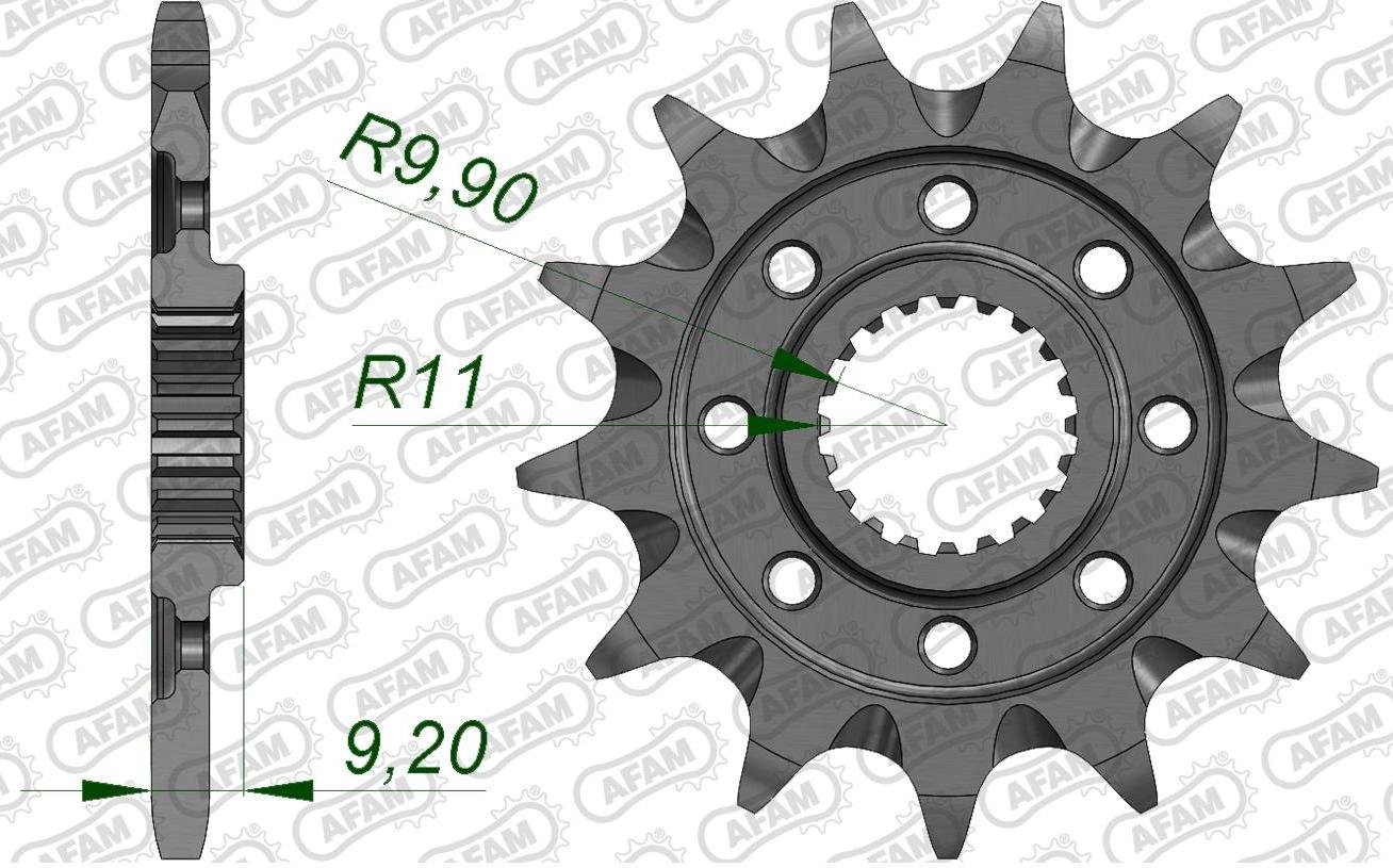 Зірка AFAM 520 Grooved Sprocket - Kawasaki, 13z
