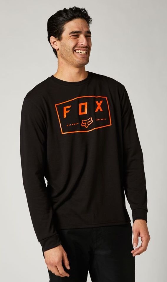 Футболка FOX TECH Long Sleeve Tee - BADGER [Black]