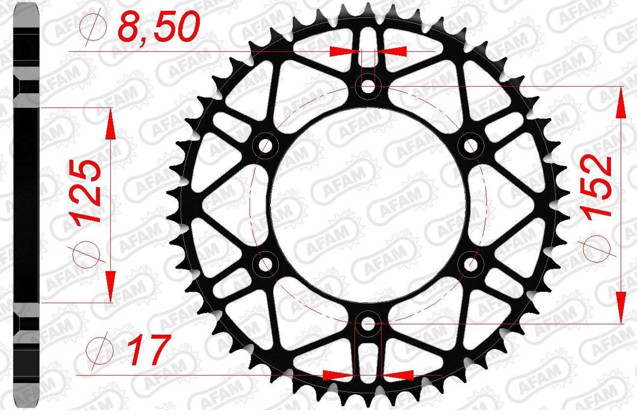 Зірка AFAM 520 SLK-Steel Chainwheel - Beta [Black], 49z