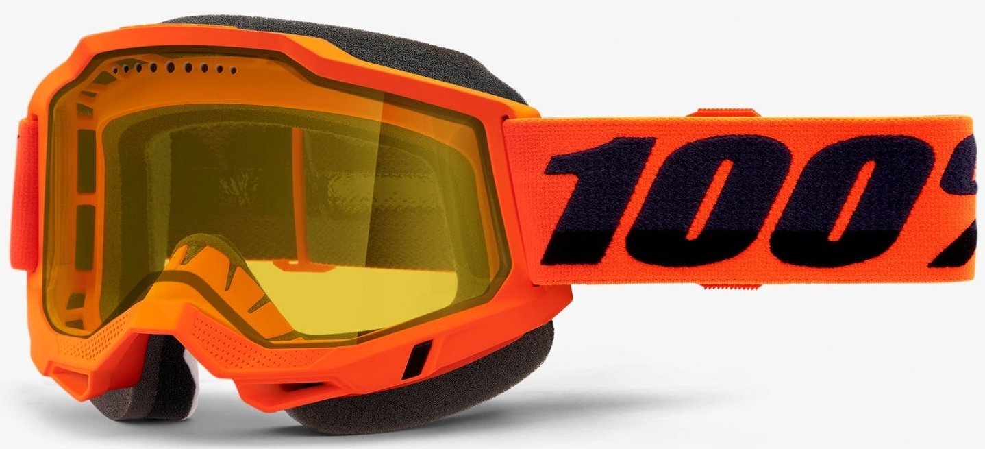Окуляри 100% ACCURI 2 Snowmobile Goggle [Neon Orange], Dual Yellow Lens