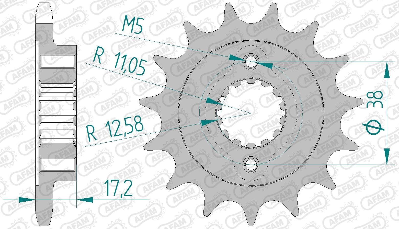 Зірка AFAM 525 Sprocket - Ducati, 15z