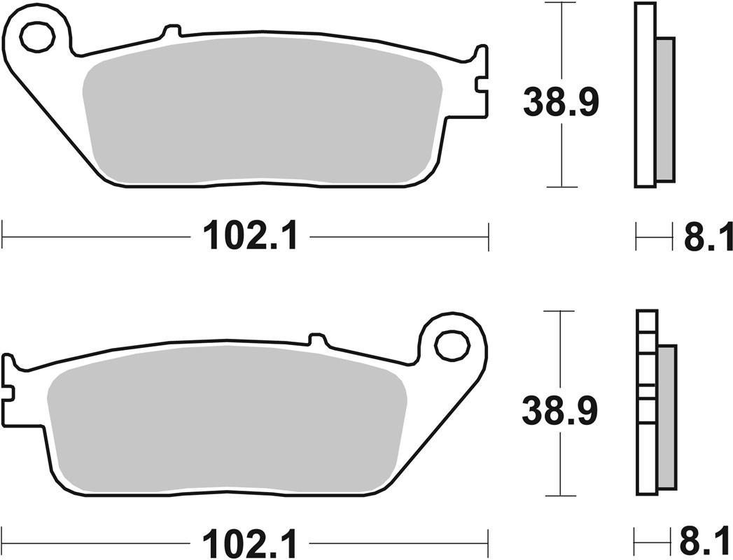Гальмівні колодки SBS Road Racing Front Brake Pads, Dual Carbon