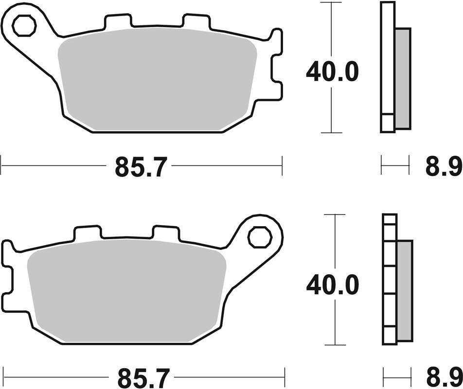 Гальмівні колодки SBS Racing Rear Brake Pads, Carbon Tech