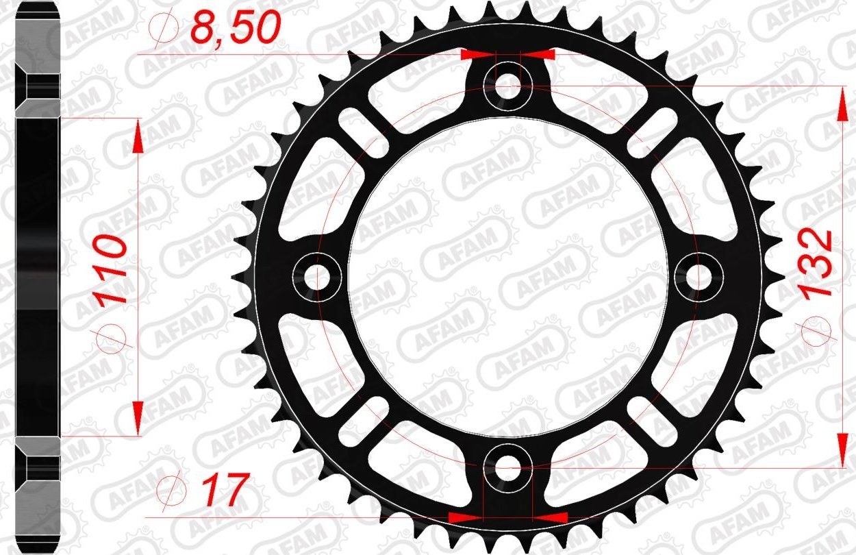 Зірка AFAM 428 K-Steel Chainwheel - KTM [Black], 49z