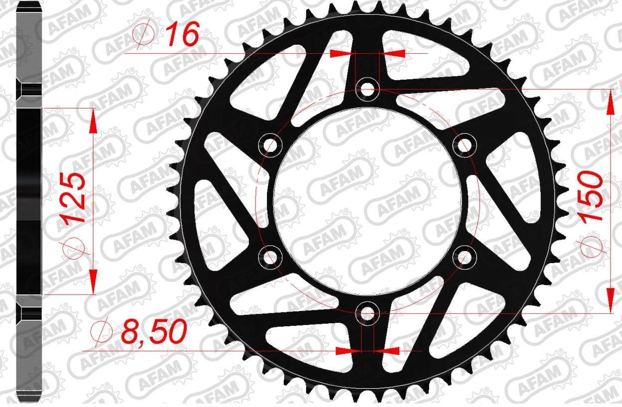 Зірка AFAM 520 K-Steel Chainwheel - KTM [Black], 45z