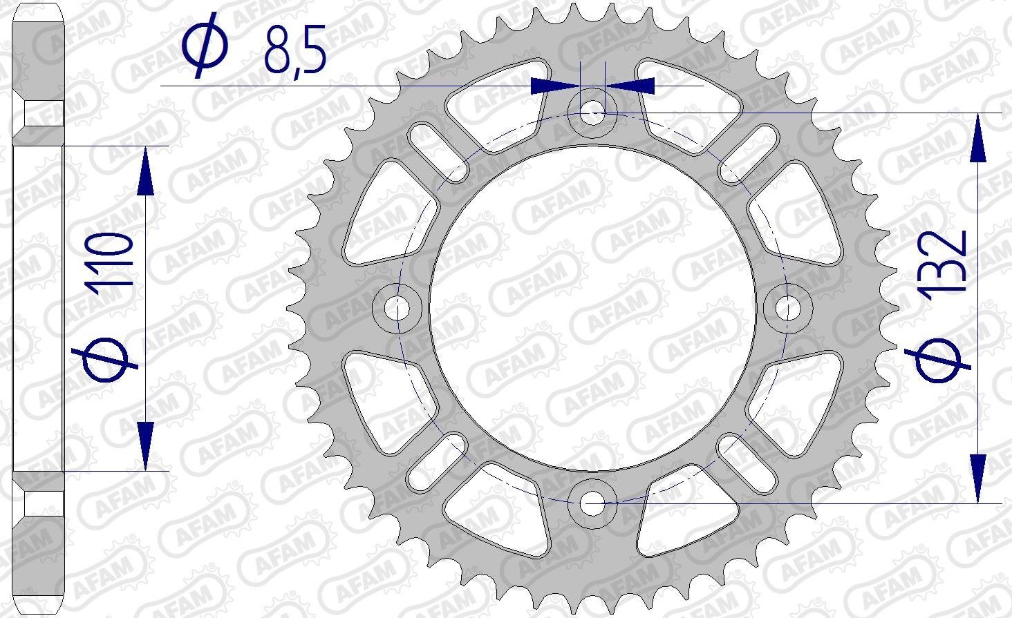 Зірка AFAM 428 Aluminium Chainwheel - KTM [Silver], 49z