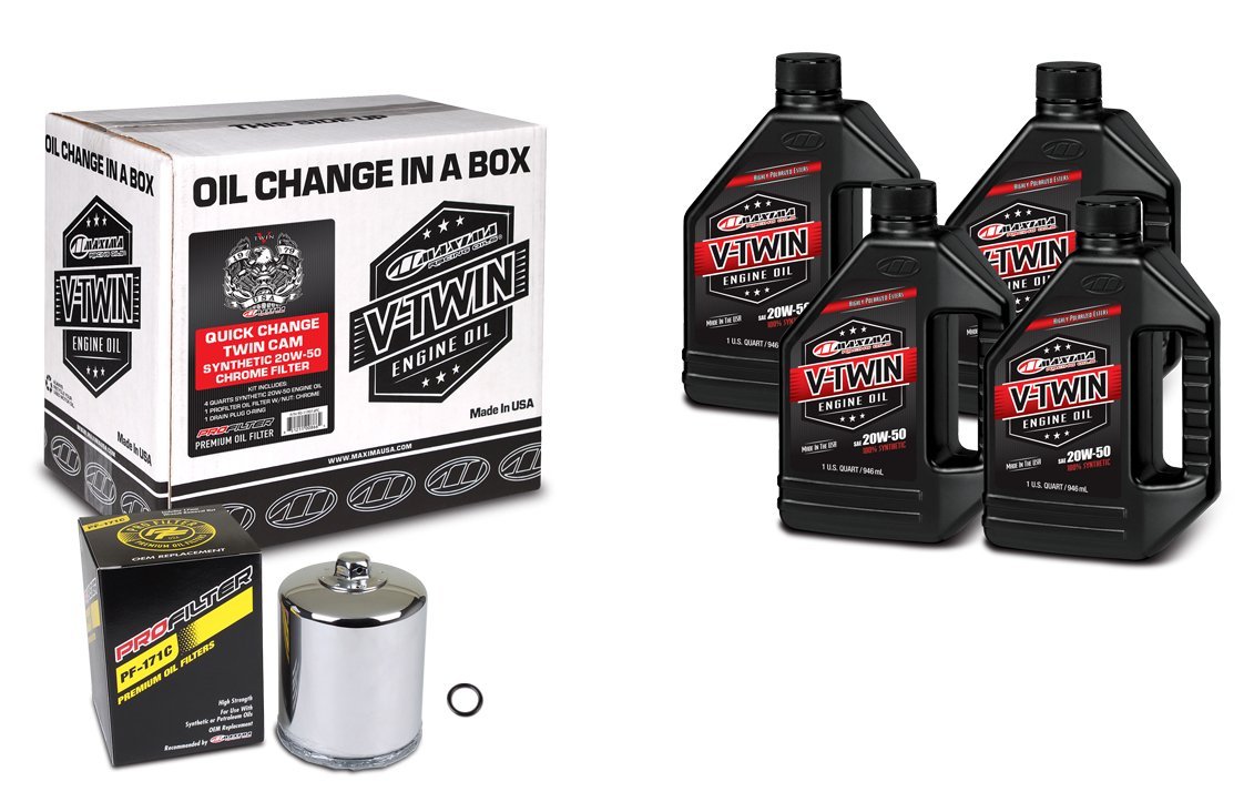Комплект Maxima V-TWIN TWIN-CAM Quick Change Kit - Syntetic [Chrome], 20w-50