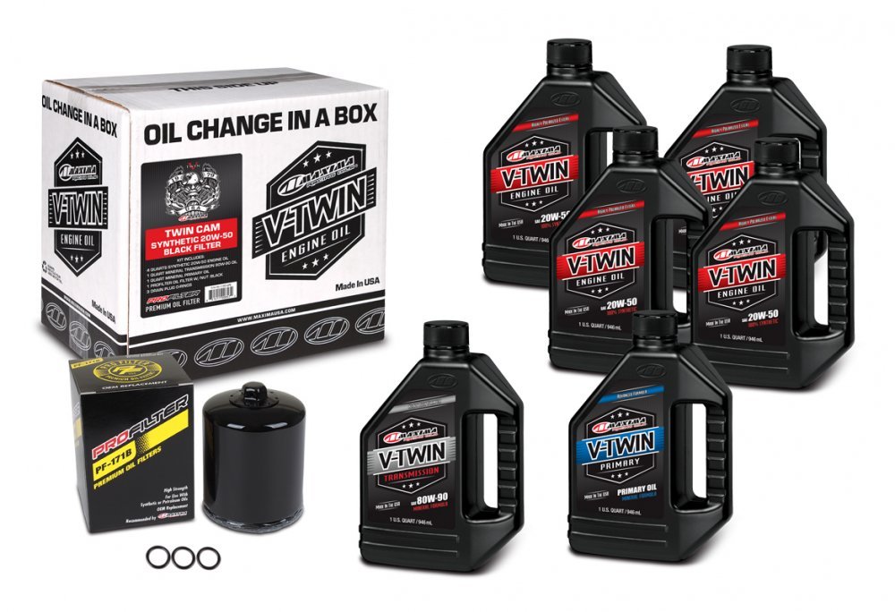 Комплект Maxima V-TWIN TWIN-CAM® Oil Change Kit - Syntetic [Black], 20w-50
