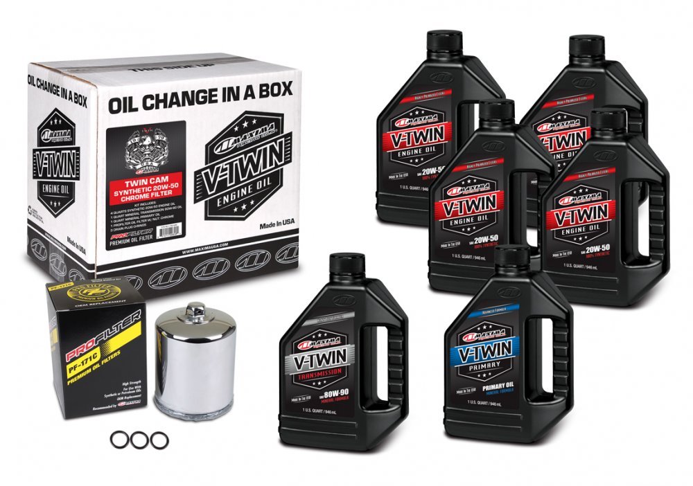 Комплект Maxima V-TWIN TWIN-CAM Oil Change Kit - Syntetic [Chrome], 20w-50