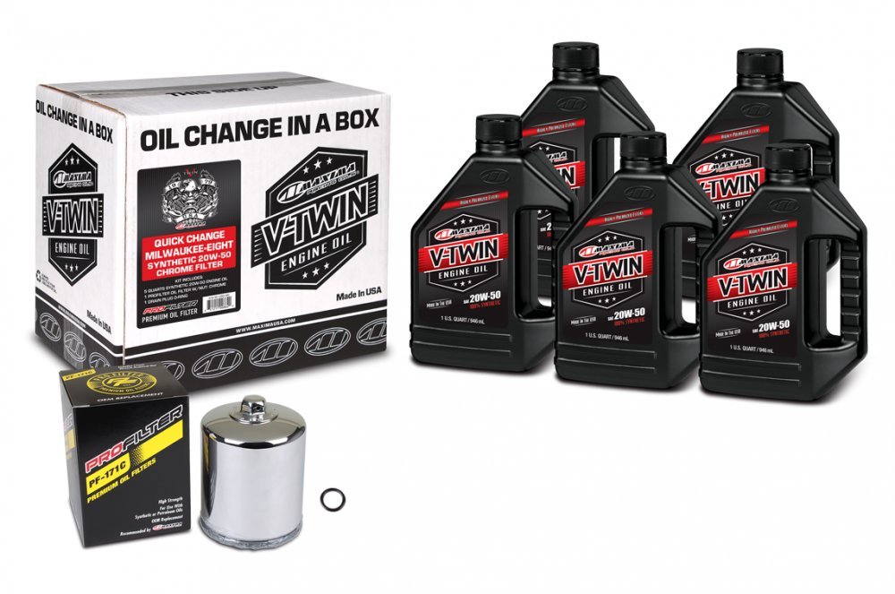 Комплект Maxima V-TWIN MILWAUKEE-EIGHT Quick Change Kit - Syntetic [Chrome], 20w-50