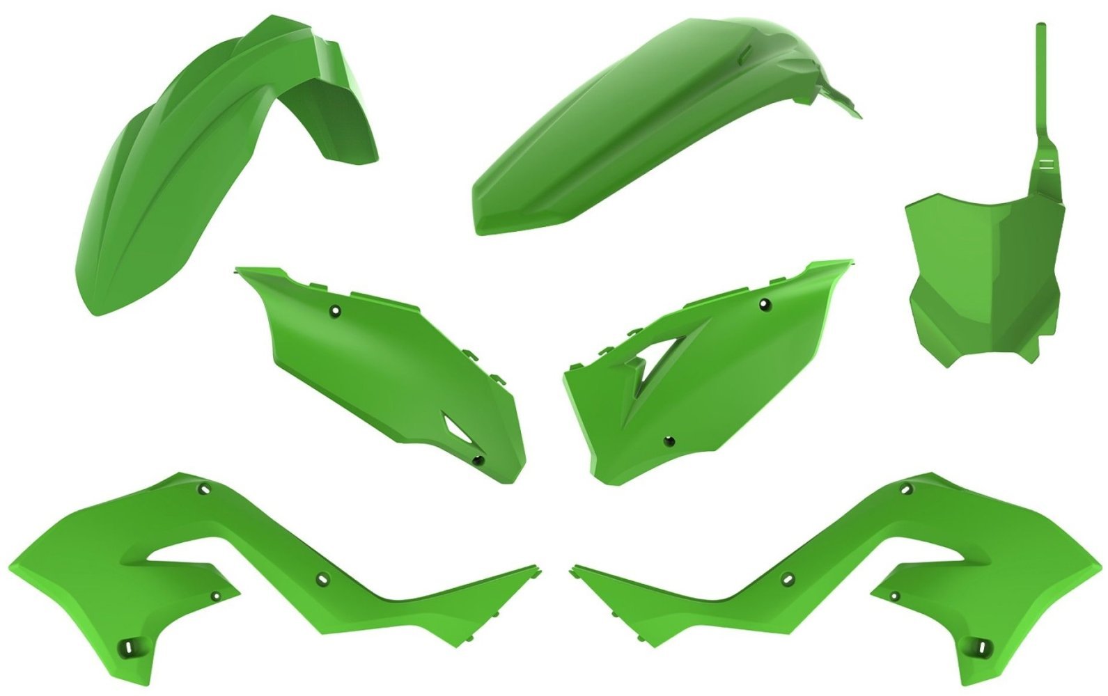 Пластик Polisport MX Restyling kit - Kawasaki (03-) [Green], Kawasaki