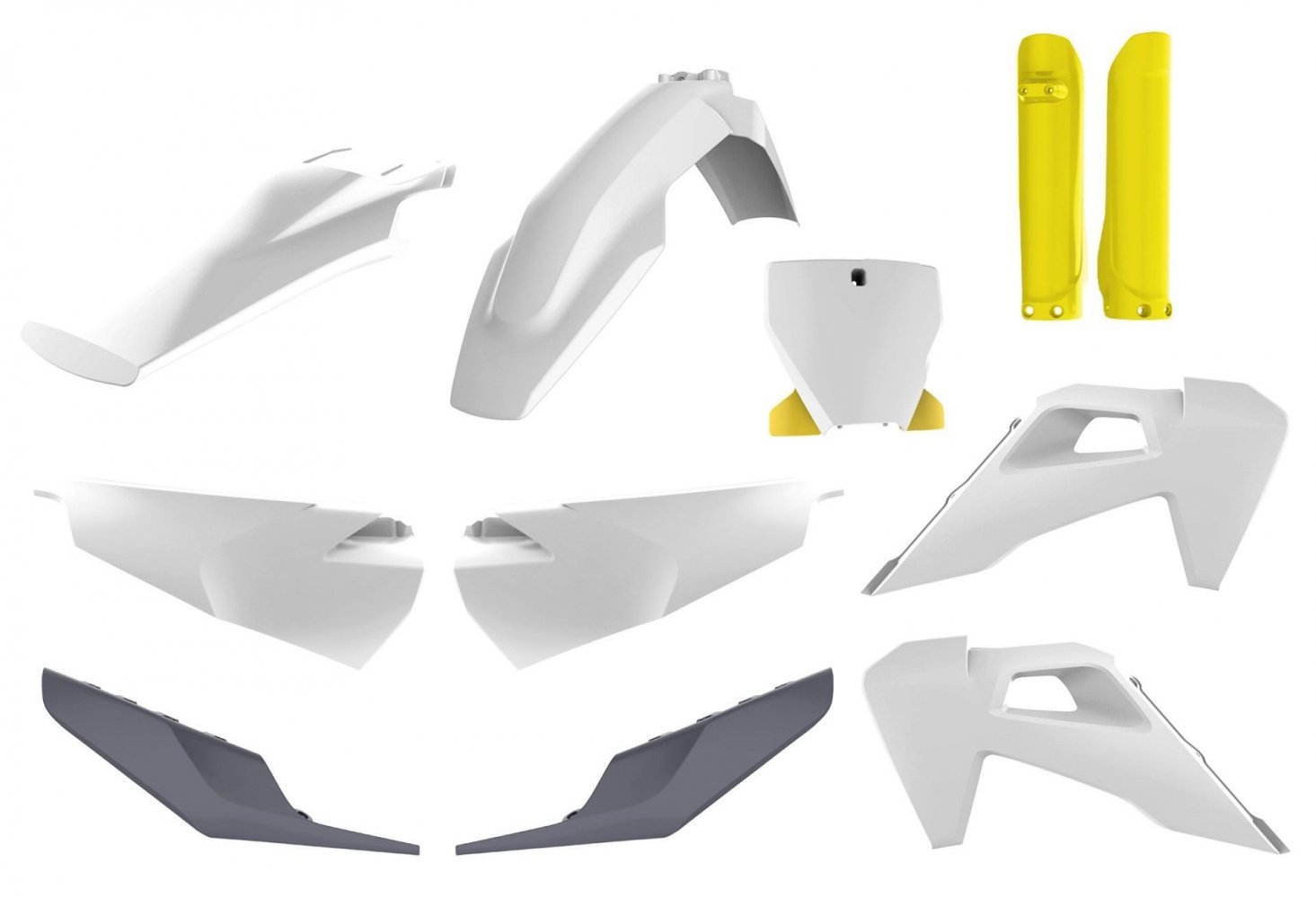 Пластик Polisport MX kit - Husqvarna (19-) [White/Yellow], Husqvarna