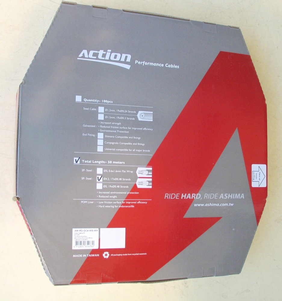 Оплетка переключения скоростей Ashima Action 50м [White], Gear Ø4.2 mm